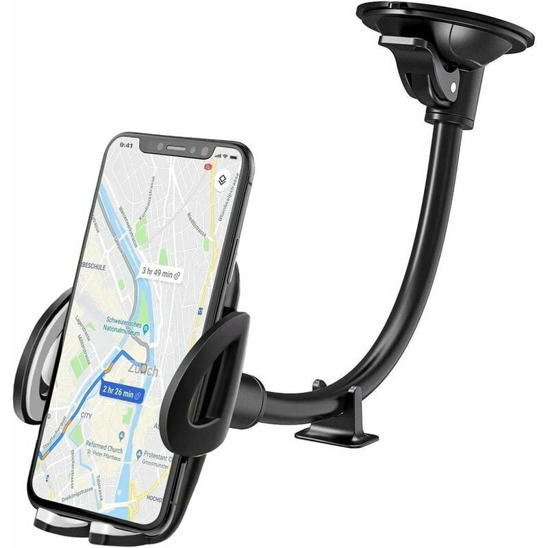 Soporte de teléfono para automóvil con ventosa Soporte portátil para automóvil para parabrisas con rotación de 360 ° para teléfonos inteligentes, dispositivos GPS