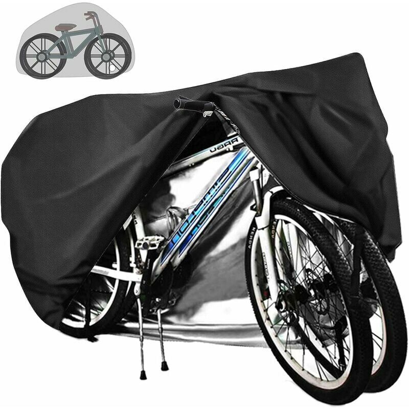 Lona para 2 bicicletas - Impermeable - Tejido Oxford 210D transpirable con ojales de bloqueo - 200 x 85 x 110 cm - Para MTB y carreras