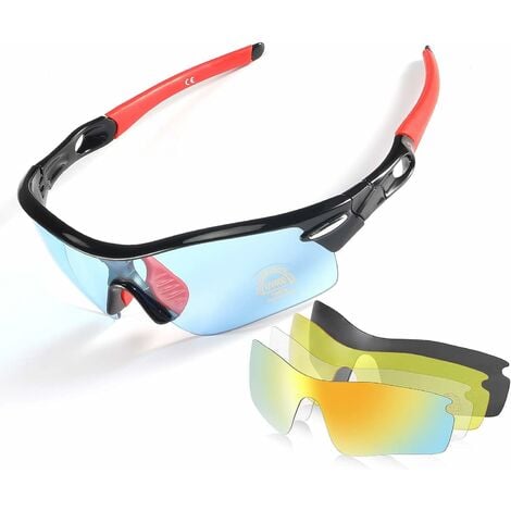 Gafas de ciclismo, gafas de polarizadas con 5 lentes intercambiables, gafas deportivas UV400 para