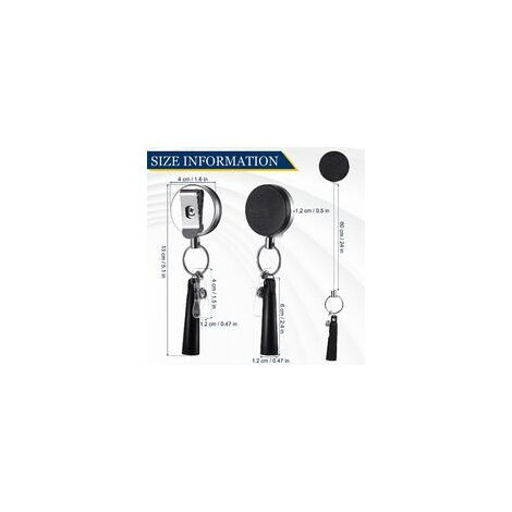 Metal Retractable Badge Reel with Pen Holder Flexible Pull Badge Pen Holder  Portable Elastic Silicone Pencil Holder with Clip and 