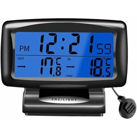 Car Temperature Clock, LED Digital Clock with Backlight Car Temperature  Dashboard Alarm Thermometer