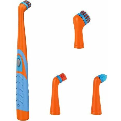 4 in 1 Sonic Scrubber Electric Cleaning Brush Household Toilet Cleaner Brush  with 4 Brush Heads for Household Grout, Floor, Tub, Shower, Tile, Bathroom  and Kitchen Surface 