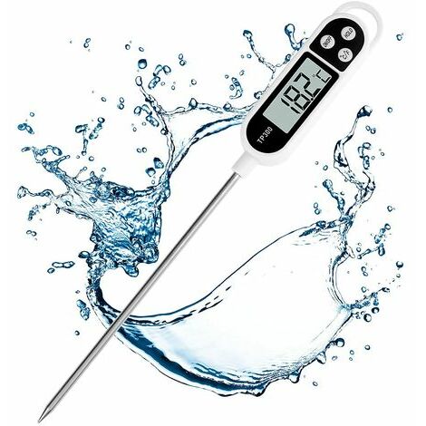 Digital Water Thermometer for Liquid, Candle, Instant Read with Waterproof  for Food, Meat, Milk, Long Probe 