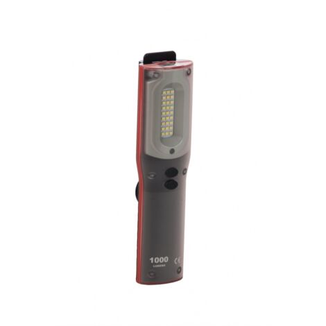 Ceba – Lampe torche LED 1000 lumens – Alimentation sur batterie Li-on – 2 puissances d’éclairage – IP54 – Crochet rétractable et pied stabilisateur (1/3)