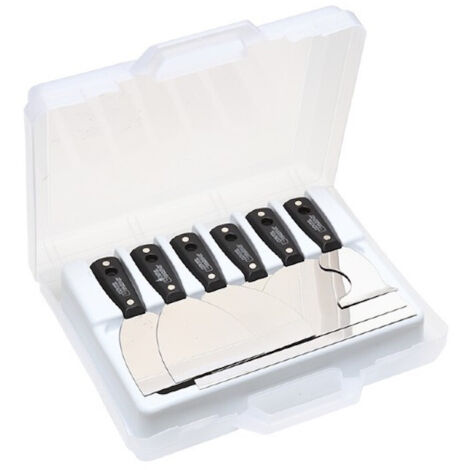 L'Outil Parfait – Coffret de 6 couteaux à enduire 8-25 cm – Lame acier inoxydable flexible – Manche en matière recyclée – SKU 8077 (1/2)