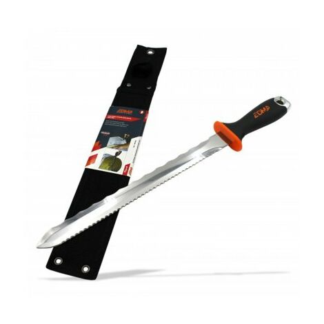 Edma – Couteau isolant 300 mm – Lame réaffûtable pour laine de verre – Manche bi-matière – Coupe précise et efficace
