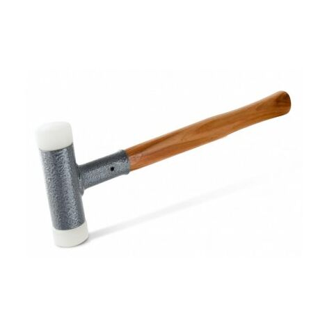 Edma – Marteau soigneux 32 mm – Tête en nylon anti-chocs – Manche poli et laqué – Pour redresser clous et plaques de zinc