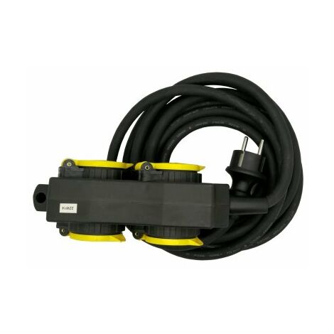 Ceba – Prolongateur pro 4 prises 5 m H07RNF 3G 2,5 – 250 Volts 16A – Indice de protection IP44 – Câble isolé 700 Volts (1/4)