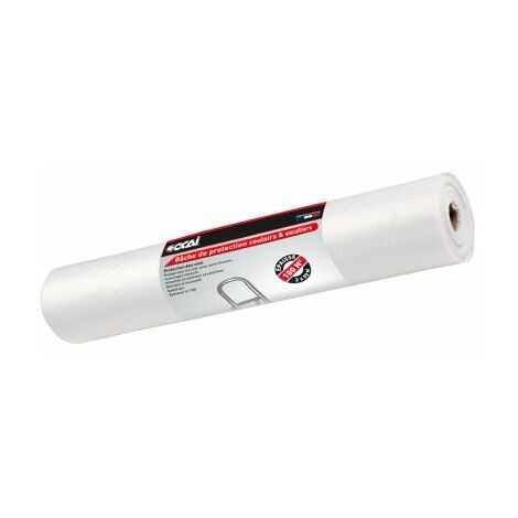 Bâche de protection polyéthylène 2 x 50 m pour couloirs et escaliers, 3/100e - OCAI