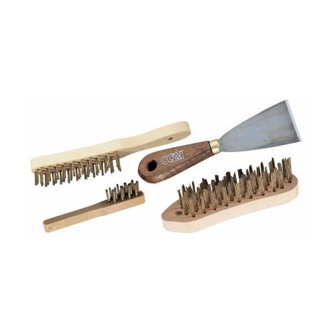 Lot spécial décapage : 3 brosses métalliques et un couteau à décaper - OCAI (1/5)