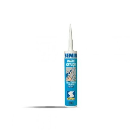 Semin – Mastic acrylique blanc 310 ml – Carton de 25 cartouches – Pour maçonnerie et menuiserie – Excellente adhérence intérieure et extérieure (1/4)