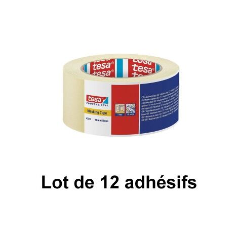 Adhésif de masquage supérieur, 50 mm x 50 m - tesa® 4323 - Lot de 12 adhésifs