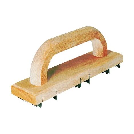 Taliaplast – Chemin de fer bois 25x7 – 6 lames dentées pas 3mm – Monture et poignée en bois – Outil pour façadiers et tailleurs de pierre