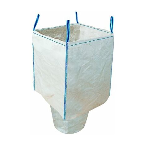 Taliaplast – Sac à gravats avec goulotte 1500 kg – Polypropylène tissé – 90x90x120 cm – 4 sangles de levage – Pour chantiers humides (1/2)