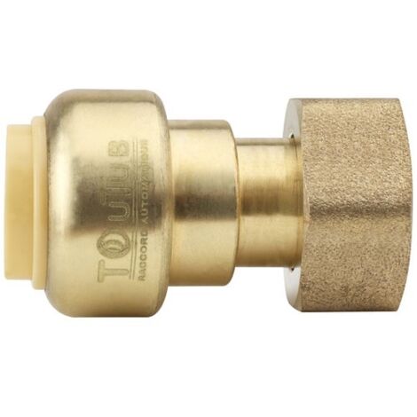Raccord Toutub laiton union femelle, 15X21 tournant Ø12 - BOUTTÉ (1/2)