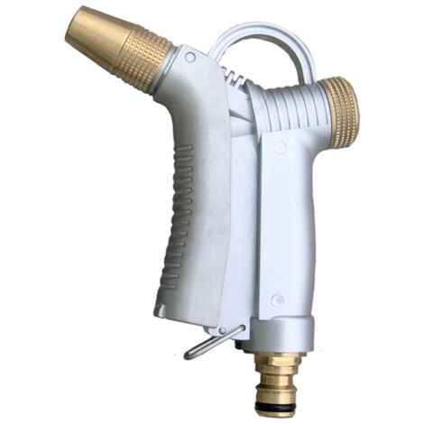 Boutté – Pistolet d'arrosage tout métal multijet avec raccord rapide – Jet réglable fin à puissant – Gâchette marche/arrêt (1/2)