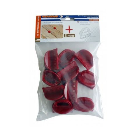 Edma – Sachet de 10 espaceurs de lame 5 mm – Pour pose de terrasse carrelage, pierre et béton – Retrait facile avec pince