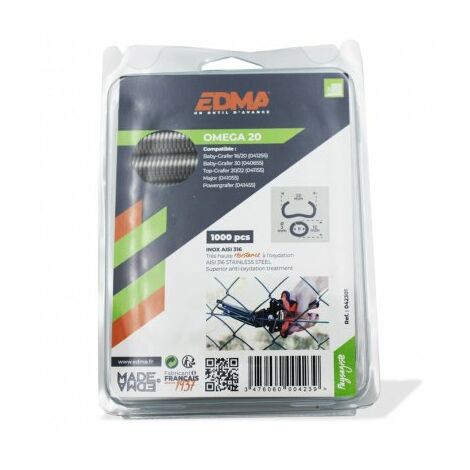 Agrafes OMEGA 20 inox  x 1000 EDMA (1/6)