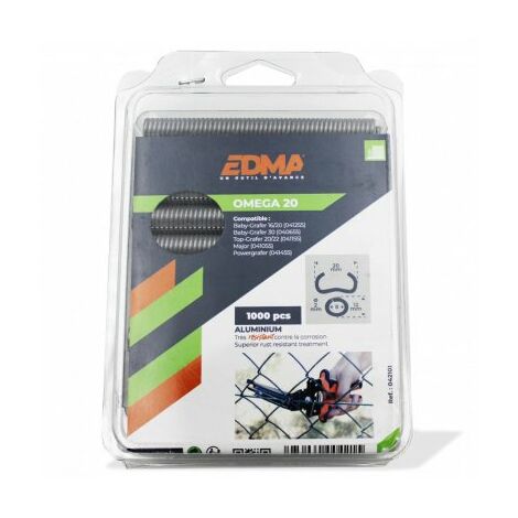 Agrafes OMEGA 20 aluminium x 1000 – Spécialement conçues pour agrafeuses EDMA – Performance optimale pour projets de bricolage (1/6)