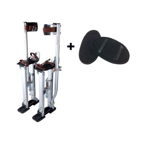 Echasses de plaquiste aluminium ajustables 60 à 101 cm – Stabilité optimale – Livrées avec 2 coussins confort – Conforme norme CE – Kr Tools