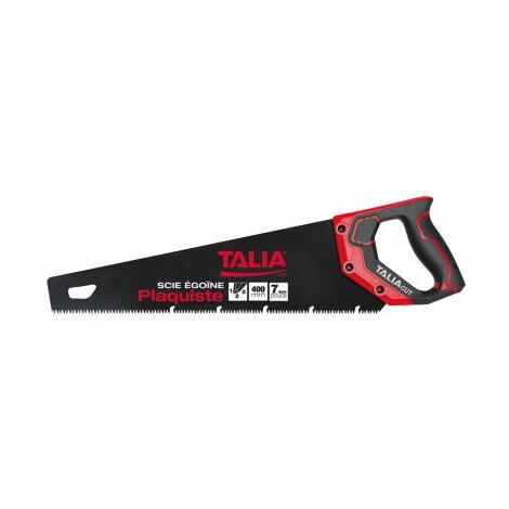 Taliaplast – Scie de plaquiste 400mm – Double denture américaine pour coupe précise – Lame en acier poli antirouille – Pour plaques de plâtre et bois vert