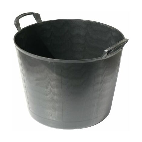 Taliaplast – Auge CAPAZO PRO noire renforcée 42 litres – Polyéthylène injecté pour évacuation de gravats – Poignées moulées – 310208