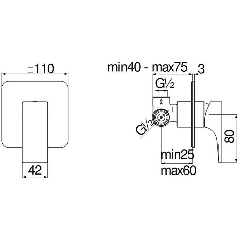 Miscelatore per Doccia incasso a Parete monocomando Seven Mixtech