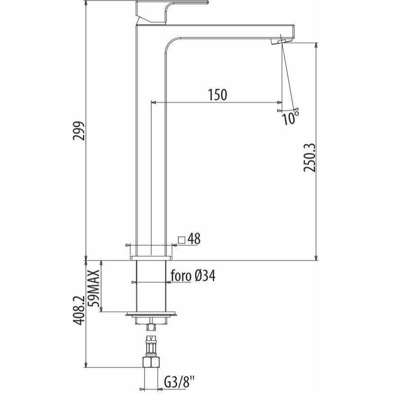 Miscelatore bidet modello quadro oro spazzolato Gattoni SQUARE