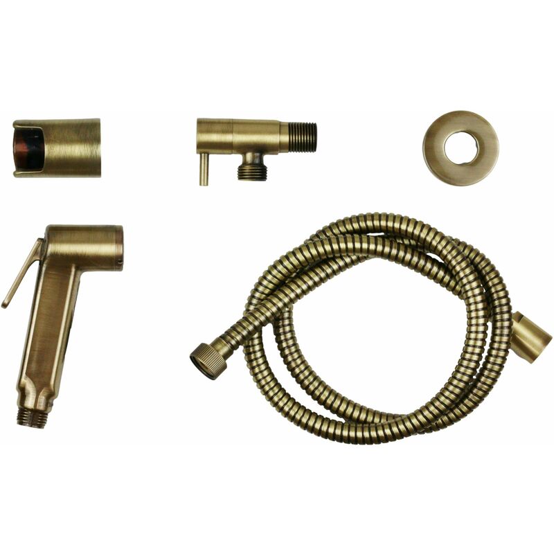 Idroscopino Wc Doccetta Ottone Portatile Shutoff Monogetto Con Leva Og Kit Finitura Canna Di Fucile Quadro - 7