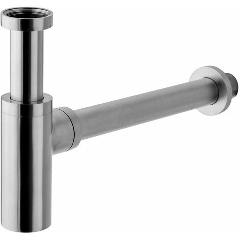 Sifone a bottiglia 1"1/4 colore acciaio spazzolato per lavabo Paffoni ZACC240ST  Steel Looking