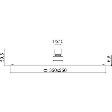 Soffione Rettangolare 350x250 Paffoni BLANC ZSOF102CR  Cromo