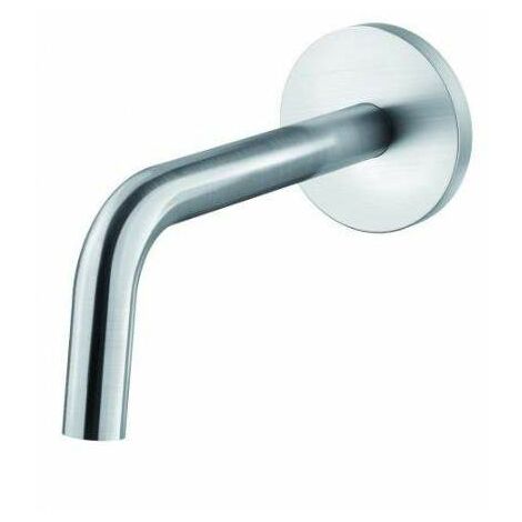Bocca a parete in colore acciaio spazzolato dimensione 175 mm completa di placca Paffoni ZBOC045ST  Steel Looking