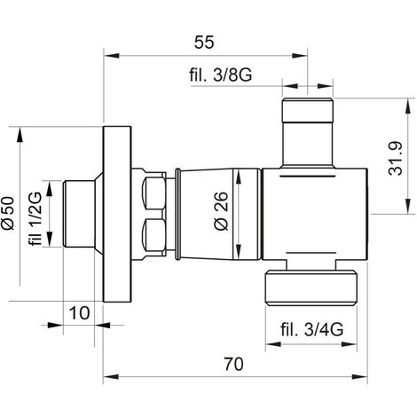 Rubinetto sottolavabo doppio attacco rapido Ingenius IG103RAL Cromo