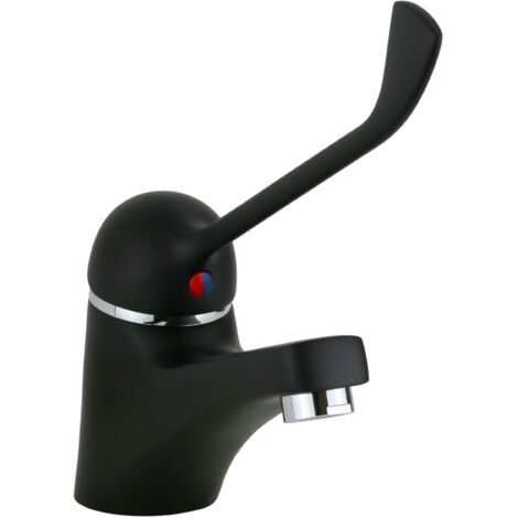 Miscelatore Lavabo Ideal Standard® Cerafine O Con Leva Laterale E Scarico Nero Seta Opaco Minimale Logo - Foto 2