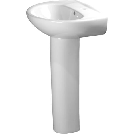 Lavabo In Ceramica Bianca Lucida Eridanus - Rettangolare 52x38 Cm, Da Appoggio, Per Bagno E Guardaroba