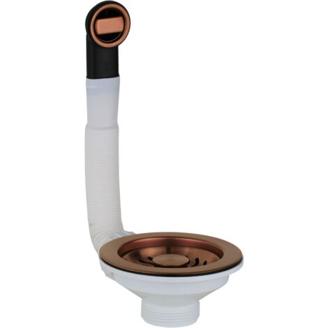 Piletta basket universale per lavello cucina Ø 114 mm con troppo pieno PVD rame spazzolato L.B. Plast Fasolo 670-46-RFSS-CL-VAN  PVD Rame Spazzolato