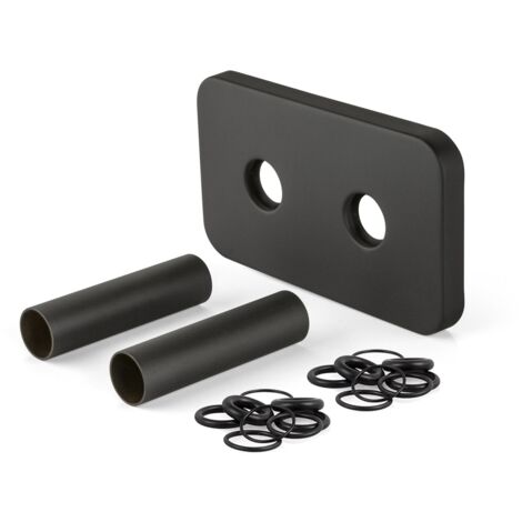 Set copritubo con rosone a 2 fori in ottone colore nero APM 062NN.70 Nero