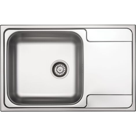 Lavello cucina in acciaio inox 79 x 50 cm con gocciolatoio modello da incasso Deante Soul ZEO011C Acciaio Spazzolato (1/3)