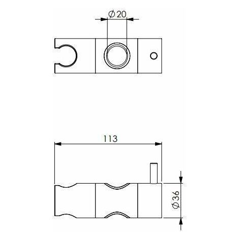 Supporto doccia scorrevole Ø20 mm Damast SC 203 - SC120