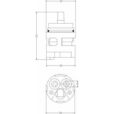Cartuccia Ceramica per miscelatori Zucchetti zetamix R98103.8123  Cartuccia