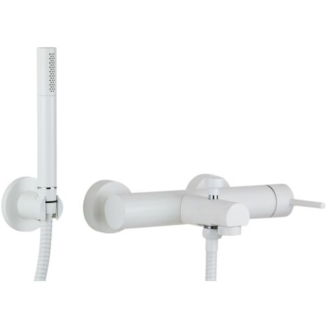 Miscelatore vasca esterno bianco opaco Gattoni Easy 2201/22BO  Bianco opaco - Con set doccia