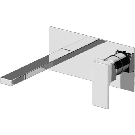Miscelatore lavabo a parete con placca Gattoni SQUARE 2540/25C0 Cromo (1/2)