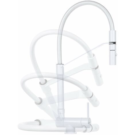 Miscelatore lavello cucina sottofinestra bianco opaco Gattoni Rubinetterie 6015065BO Bianco opaco