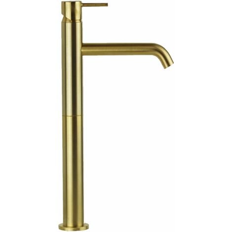 Miscelatore per lavabo alto colore oro spazzolato Gattoni Easy 2384/23SG  Senza piletta di scarico - Oro