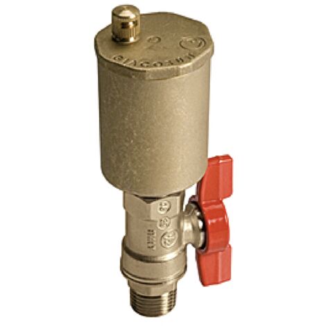 Valvola automatica di sfogo aria ad alte prestazioni Giacomini R99S  1/2" - con valv. di intercettaz.