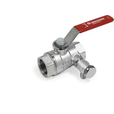 Valvola a sfera con scarico, attacchi F-F maniglia a leva passaggio standard Giacomini R250DS 3/4"