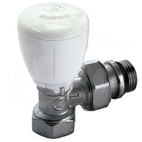 R421TG Valvola micrometrica termostatizzabile, a squadra, in ottone, cromata, con attacco tubo ferro R421X133