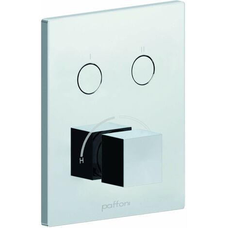 Set esterno miscelatore doccia incasso a 2 funzioni con piastra 180x150 mm Paffoni Compact Box CPM518CR  Cromo