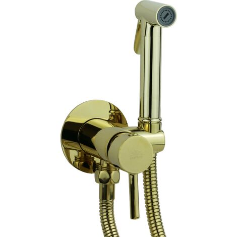 Set bidet da incasso colore oro con miscelatore e doccia Paffoni ZDUP110HG Honey Gold