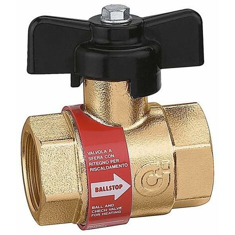 Valvola a sfera con ritegno incorporato per impianti di riscaldamento BALLSTOP Caleffi 327 1 1/2"